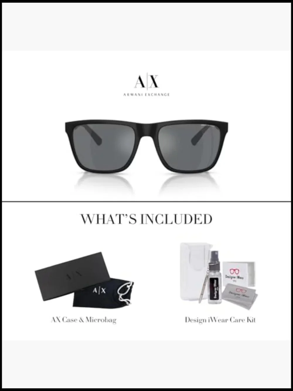 Square Sunglasses with Microfiber Cloth & Lens Spray Kit